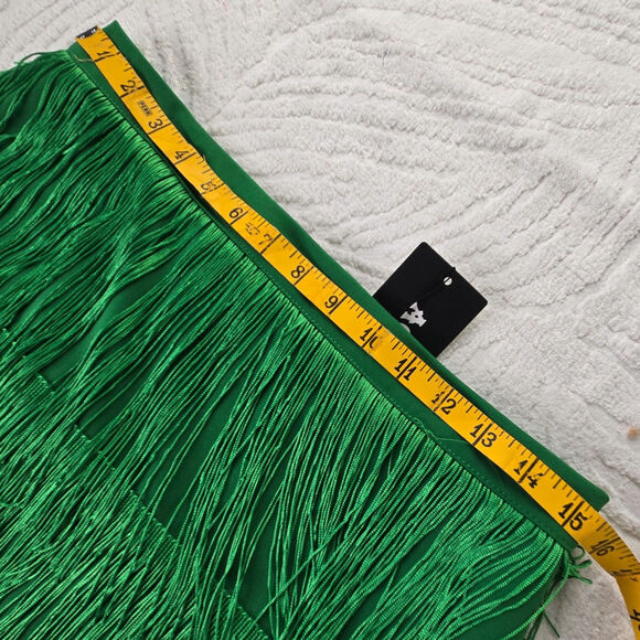 AOMEI NWT High Waist Fringe Tiered Bodycon Pencil Midi Skirt Medium/Large Green - Picture 12 of 16